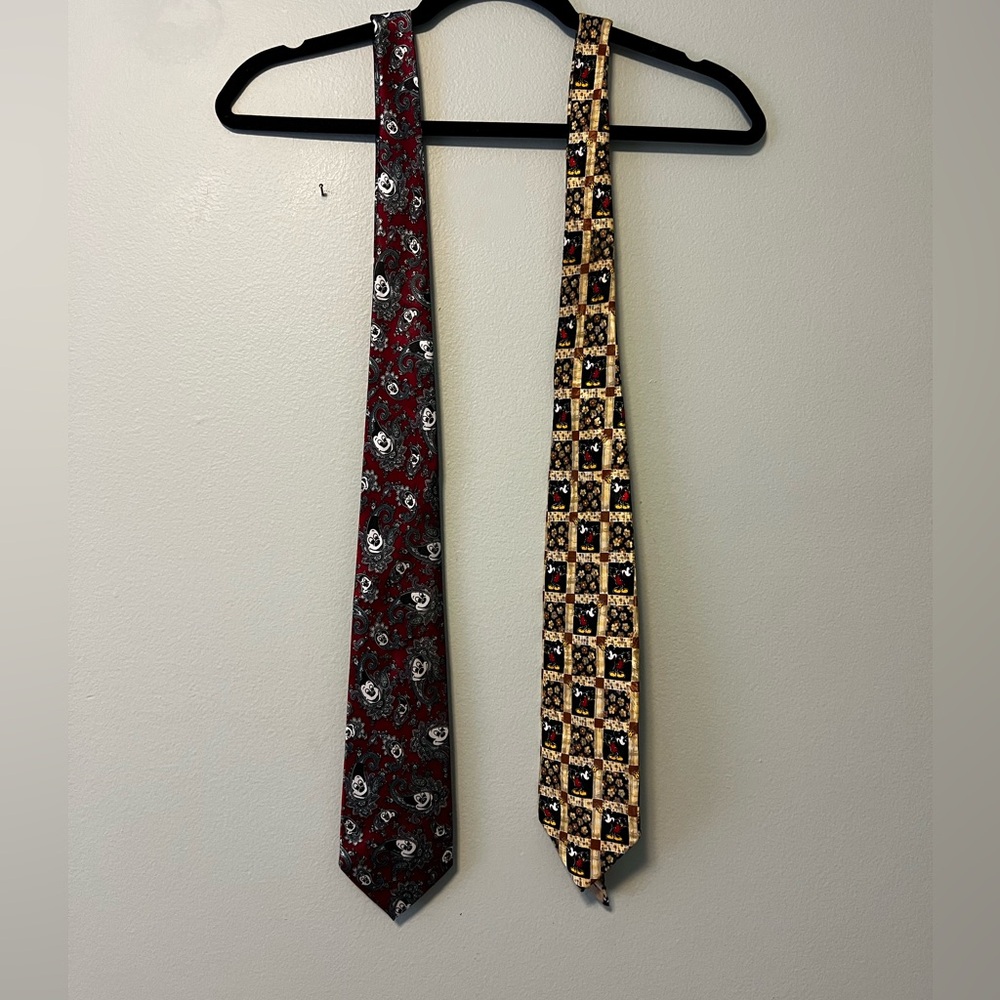 Two Vintage Mickey Mouse Mens Ties